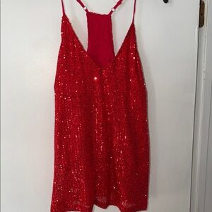 Red Sequin tank top